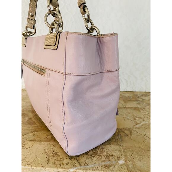 Vtg COACH Penelope lilac exotic/soft leather Satchel Bag carryall F16531 - Picture 4 of 10